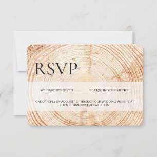 Rustic Wood RSVP réservé Siège code QR site web