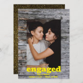 Rustic Wood Save the Dates - Foto van het Verlovin Save The Date (Voorkant / Achterkant)