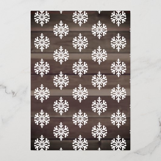 Rustic Wood Season's Greetings Kerstmis Folie Feestdagenkaart (Achterkant)