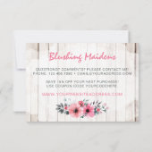 Rustic Wood Shabby Chic Rozen Anemone Hartelijk da Bedankkaart (Achterkant)