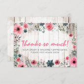 Rustic Wood Shabby Chic Rozen Anemone Hartelijk da Bedankkaart (Voorkant / Achterkant)