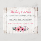 Rustic Wood Shabby Chic Rozen Anemone Hartelijk da Briefkaart (Achterkant)