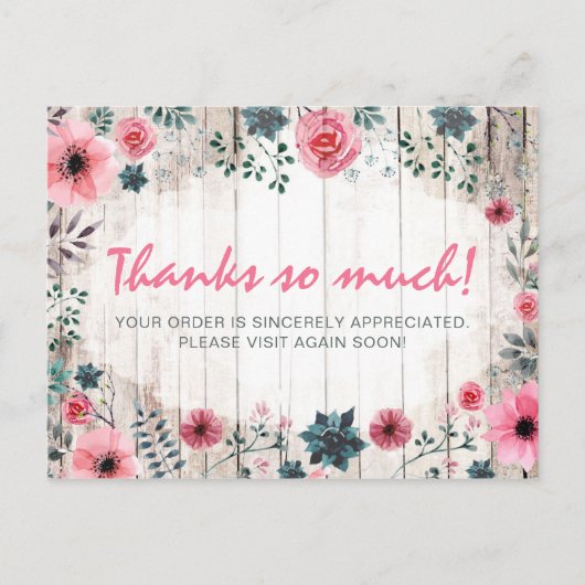 Rustic Wood Shabby Chic Rozen Anemone Hartelijk da Briefkaart (Voorkant)