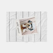 Rustic Wood Shiplap Square Photo Lijst Fleece Deken (Voorkant (Horizontaal))