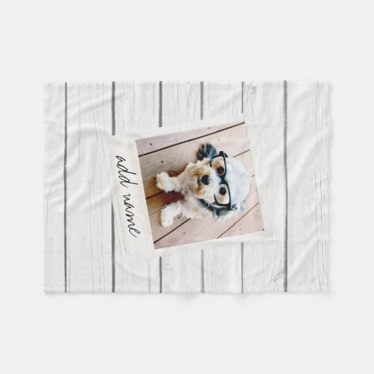 Rustic Wood Shiplap  Square Photo Lijst Fleece Deken (Voorkant (Horizontaal))