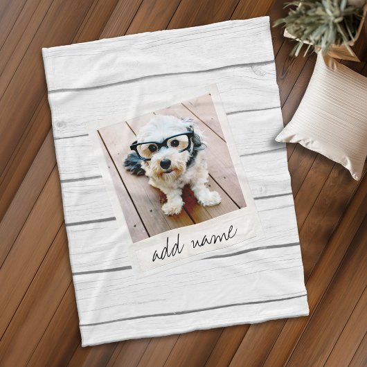 Rustic Wood Shiplap Square Photo Lijst Fleece Deken