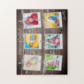 Rustic Wood Six Afbeelding Personalized Legpuzzel (Verticaal)