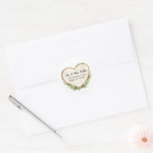 Rustic Wood Slice Heart Classic Round Sticker (Envelop)