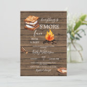 Rustic Wood S'more Fun Baby shower Invitation (Debout devant)