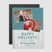 Rustic Wood Snow Holiday 2 Foto Collage (Voorkant / Achterkant)