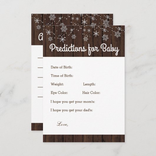 Rustic Wood Snowflake Predictions and Advice Kaart (Voorkant / Achterkant)