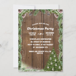Rustic Wood Snowflake Winter Wedding Kaart