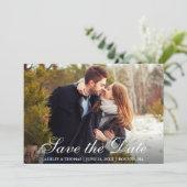 Rustic Wood Sparen de Foto van de Datumpaar Kaart (Staand voorkant)
