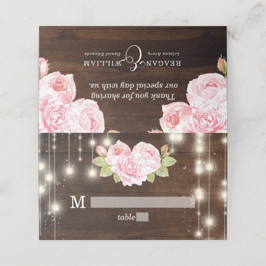 Rustic Wood String Lights Aangepast huwelijk (Buitenkant ongevouwen)