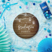 Rustic Wood String Lights Afstuderen Papier Bord (Feest)