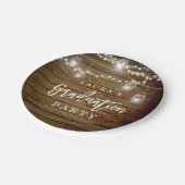 Rustic Wood String Lights Afstuderen Papier Bord (Gekanteld)