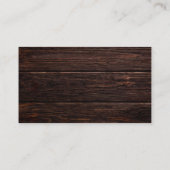 Rustic Wood String Lights Blue Floral Wedding Visitekaartje (Achterkant)