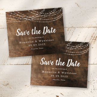 Rustic Wood String Lights Brush Weddenschap Sav