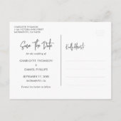 Rustic Wood String Lights Elegant Script Wedding Aankondigingskaart (Achterkant)