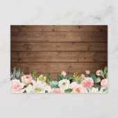 Rustic Wood String Lights Floral Wedding Details Informatiekaartje (Achterkant)