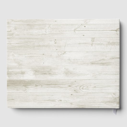 Rustic Wood String Lights Floral Wedding Guestbook Gastenboek (Achterkant)