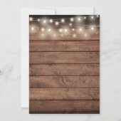 Rustic Wood String Lights Floral Wedding Save The Date (Achterkant)