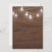 Rustic Wood String Lights Graduparty-kaart Kaart (Achterkant)