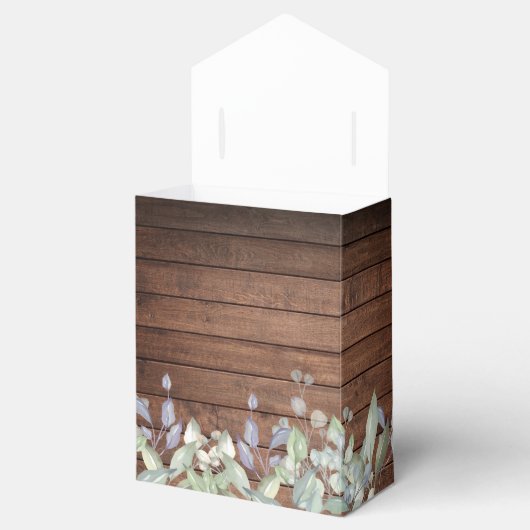 Rustic Wood String Lights Greenery Foliage Wedding Bedankdoosjes (Geopend)