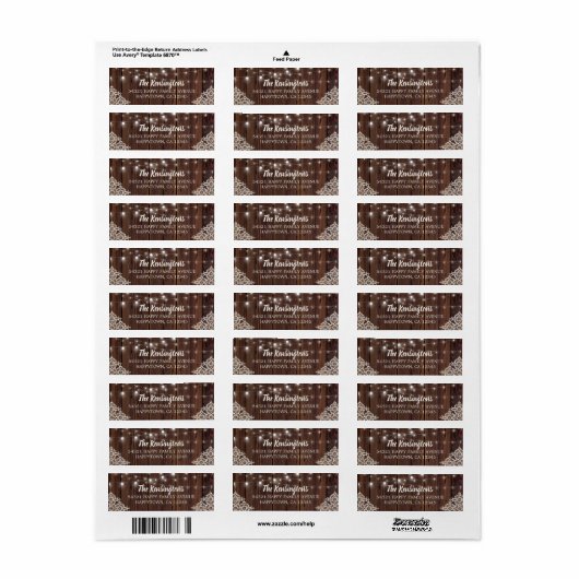 Rustic Wood String Lights Lace Etiket (Full Sheet)