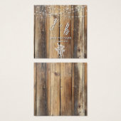 Rustic Wood String Lights Mason Jar Save the Dates Vierkante Visitekaartjes (Voorkant /achterkant)