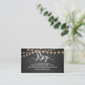 Rustic Wood, String Lights, online RSVP-website En Informatiekaartje (Staand voorkant)