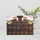 Rustic Wood String Lights Rozen Weddenschap tijdli (Staand voorkant)