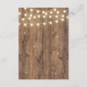 Rustic Wood & String Lights RSVP Kaart | Schuur (Achterkant)