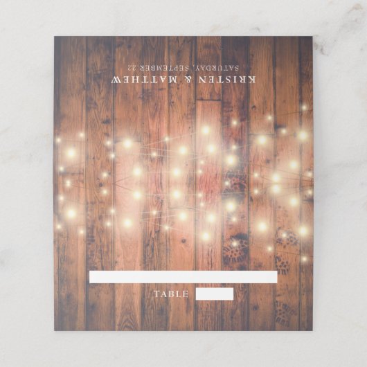 Rustic Wood String Lights Wedding (Buitenkant ongevouwen)