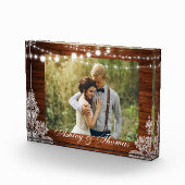 Rustic Wood String Lights Wedding Fotoblokken (Rechts)