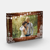 Rustic Wood String Lights Wedding Fotoblokken (Links)