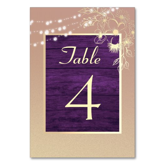 Rustic Wood String Lights Wedding Kaart (Achterkant)