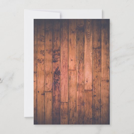 Rustic Wood String Lights Wedding Kaart (Achterkant)