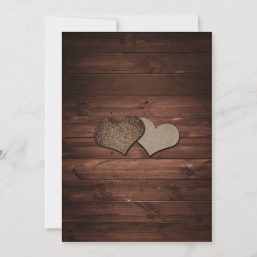 Rustic Wood String Lights Wedding Kaart (Achterkant)