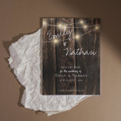 Rustic Wood String Lights Wedding Save the Date