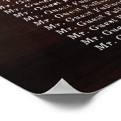 Rustic Wood String Lights Wedding Seating Charts Poster (Hoek)