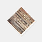 Rustic Wood String Lights Wedding Servet (Hoek)