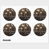 Rustic Wood String Lights Wedding Sticker (Vel)