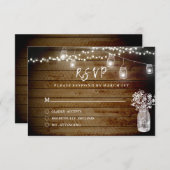 Rustic Wood String Lights Wood Mason RSVP (Voorkant / Achterkant)