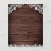 Rustic Wood Sunflower Budget Weddenschap (Achterkant)