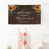 Rustic Wood Sunflower Country Wedding Banner (Insitu)