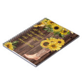 Rustic Wood Sunflower Cowgirl Boots Coffee Notitieboek (Linkerzijde)