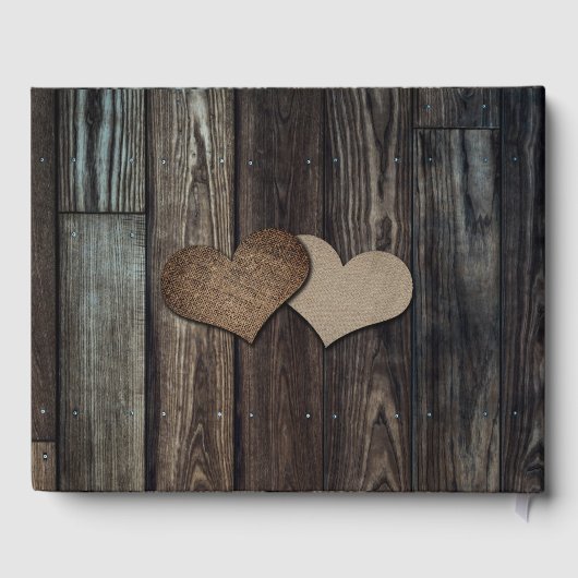 Rustic Wood Sunflower Floral Wedding Gastenboek (Achterkant)