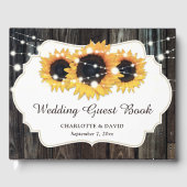 Rustic Wood Sunflower Floral Wedding Gastenboek (Voorkant)