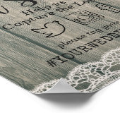 Rustic Wood Sunflower Lace Oh Snap Hashtag Wedding Poster (Hoek)